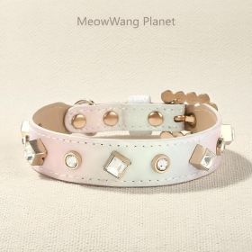 Dog Cat Collar Luxury Gemstone Pet Collar Leash Set Handcrafted Jewel Accented Necklace Style Neck Strap For Cats Small To Medium Dogs Elegant Adjusta